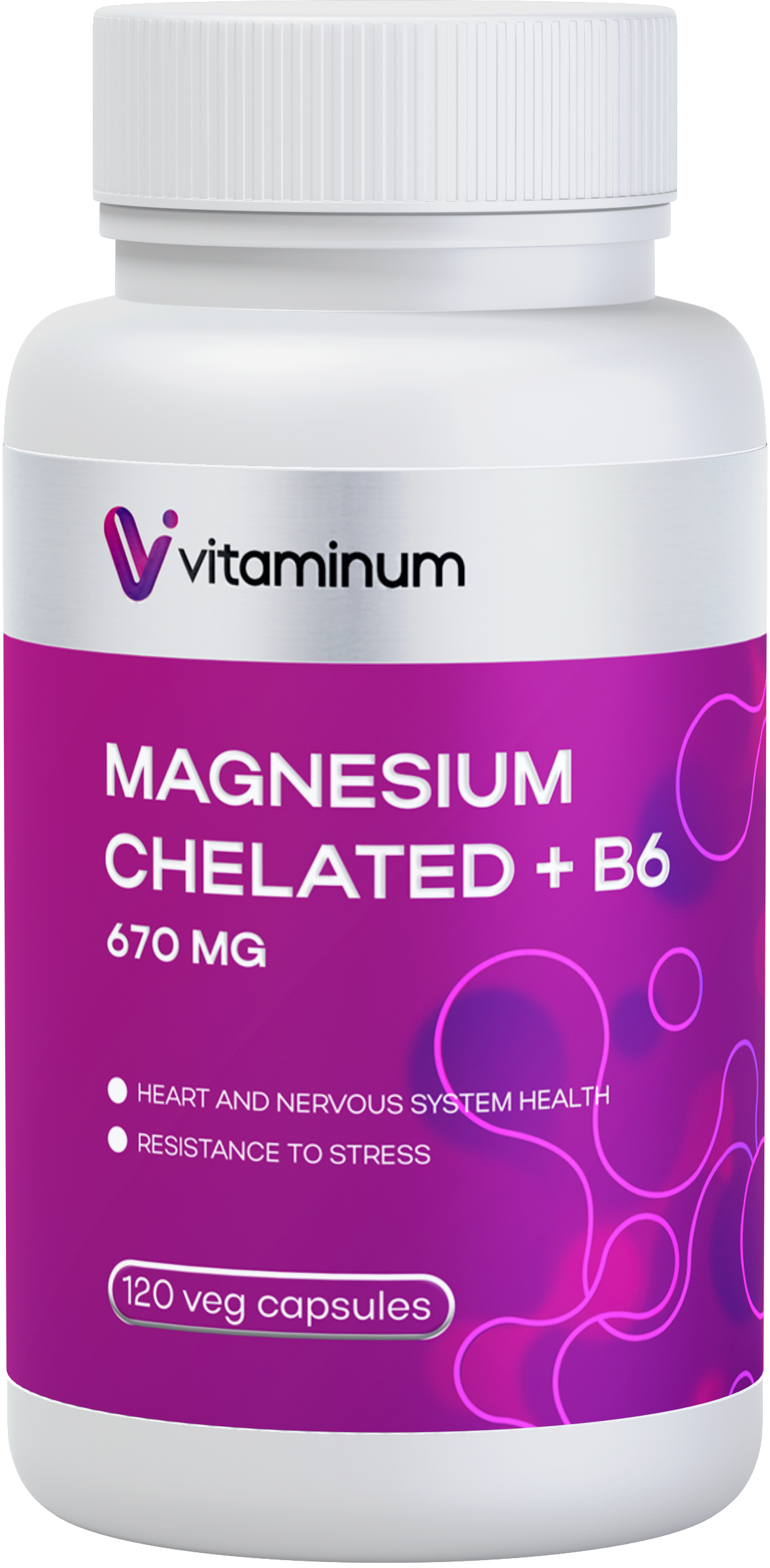  Vitaminum МАГНИЙ ХЕЛАТ + витамин В6 (670 MG) 120 капсул 800 мг  в Сосновом Боре